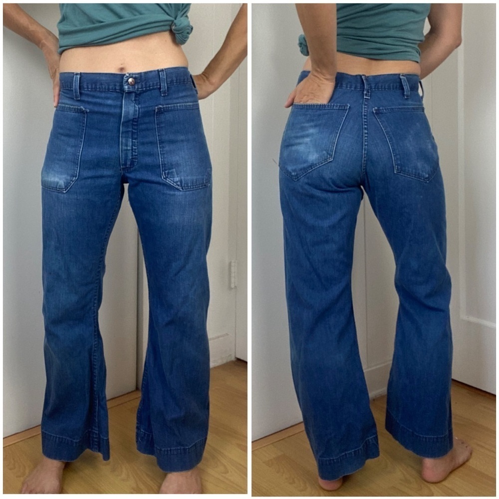Vintage 70s Creighton US Navy Military Denim Jeans